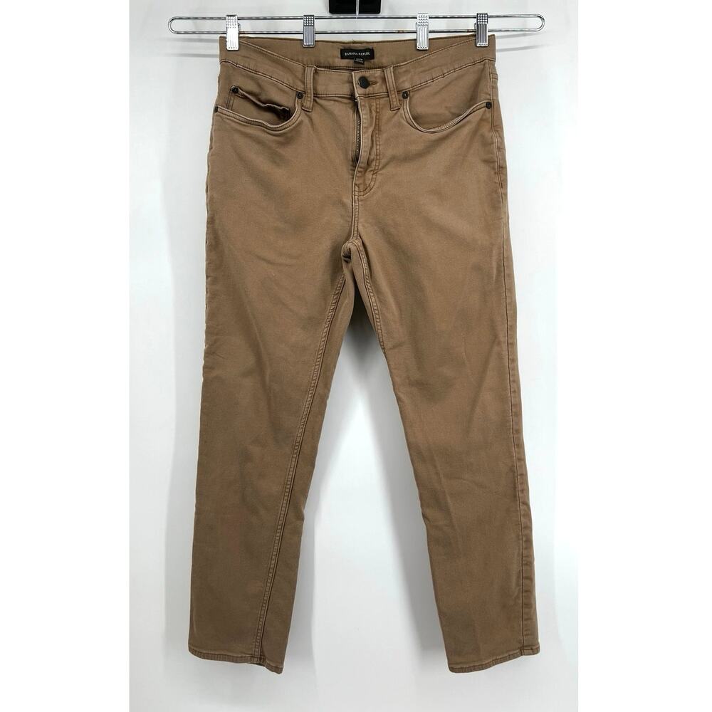 Banana Republic Men's Khaki Pants Size 32x30 Tan Preppy Chinos Slim Fit